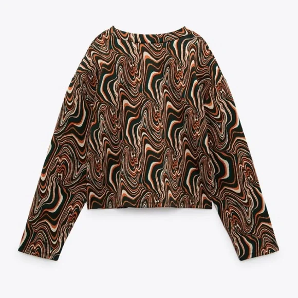 ZARA jacquard sweatshirt size medium - Picture 8 of 9